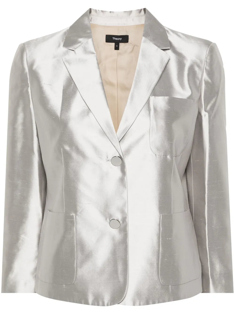 Shantung Single-Breasted Blazer