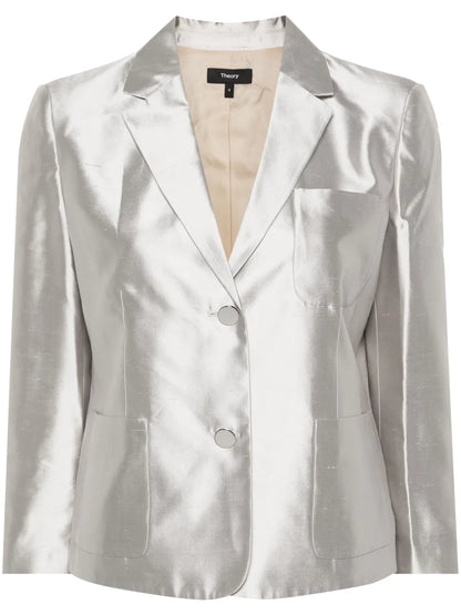 Shantung Single-Breasted Blazer