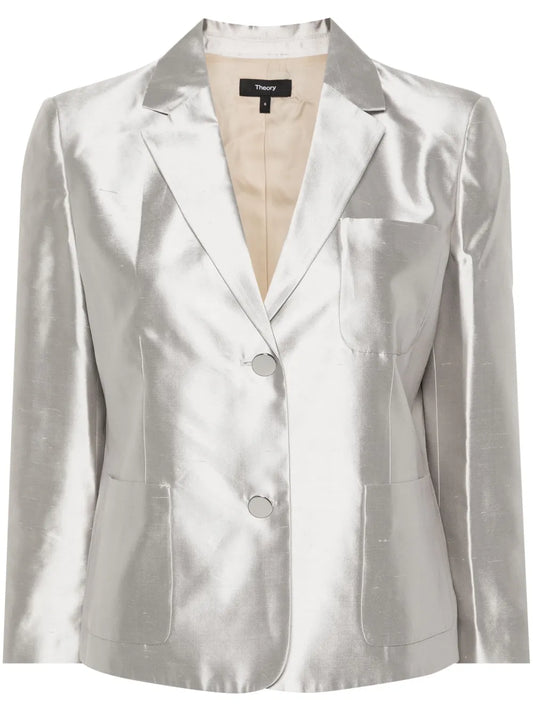 Shantung Single-Breasted Blazer