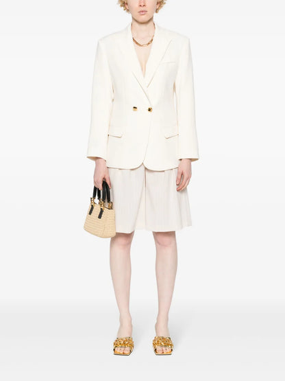 Crepe Double-Breasted Blazer