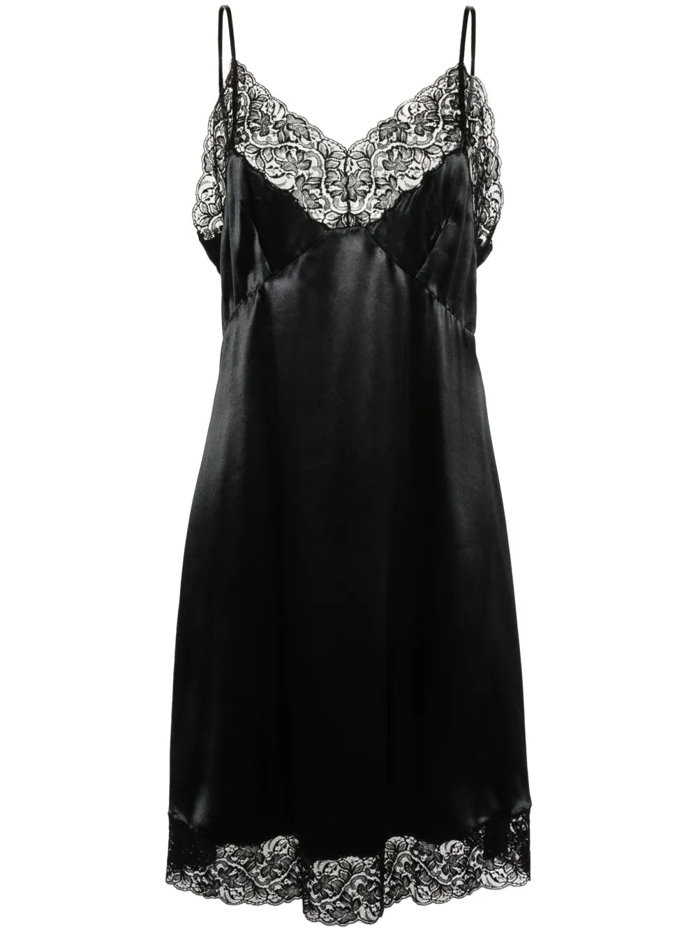 Lace-Embellished Midi Dress
