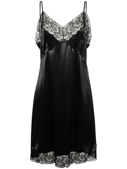 Lace-Embellished Midi Dress