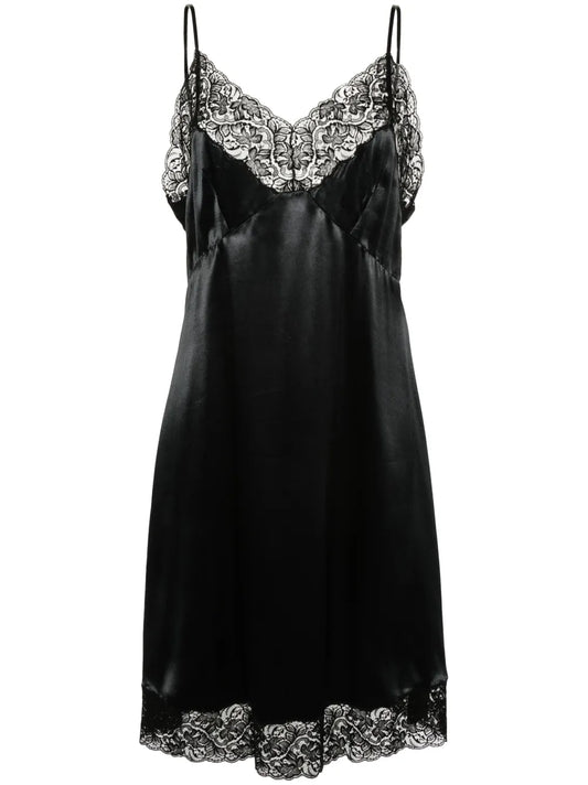 Lace-Embellished Midi Dress