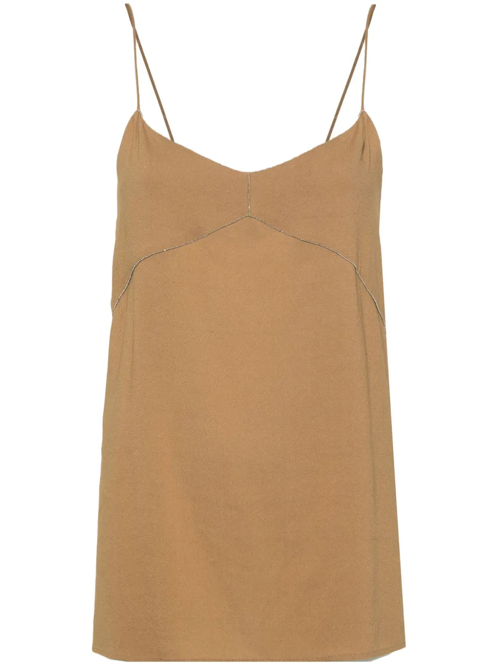 Bead-Detail Crepe Top
