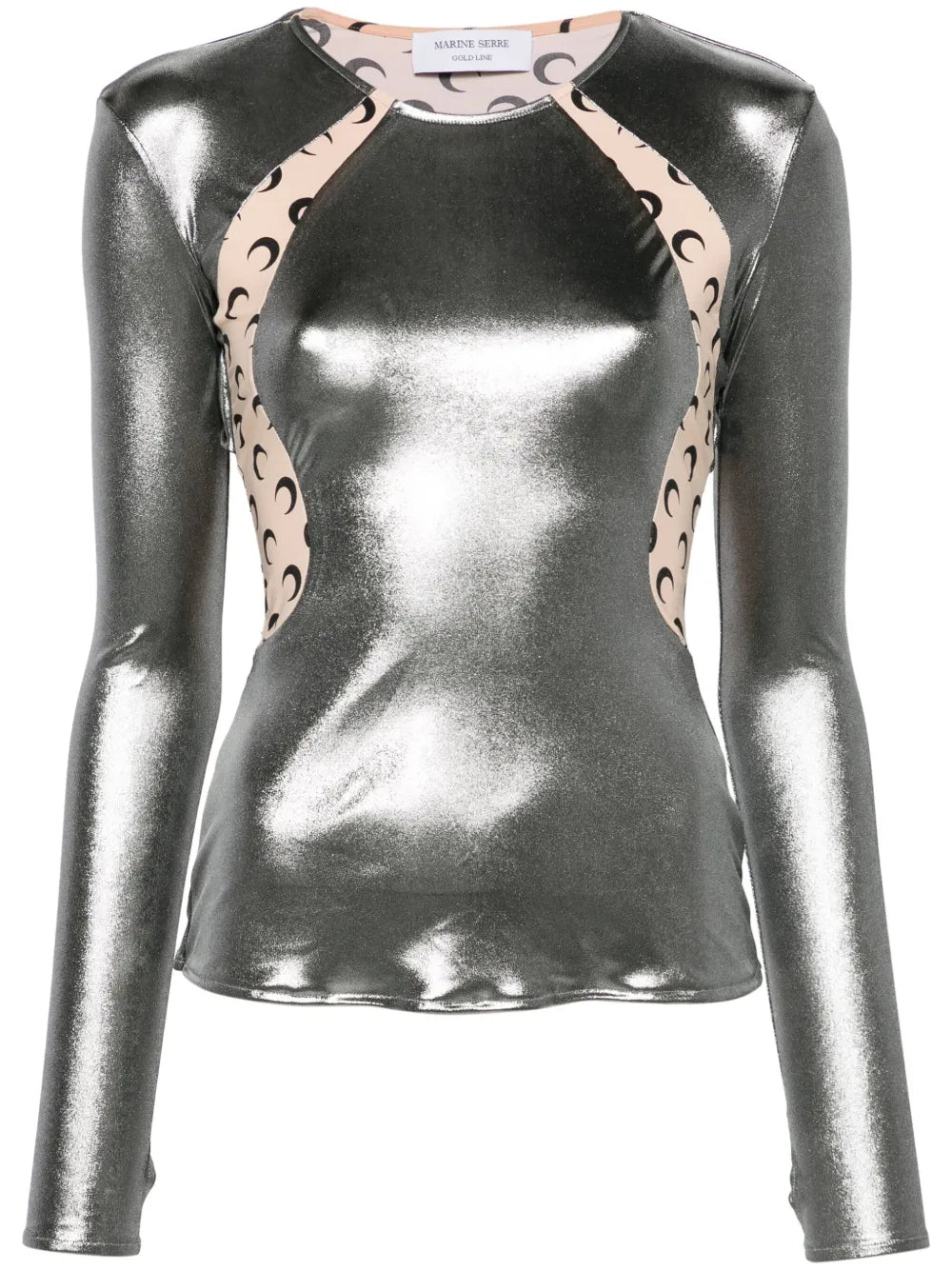 Crescent Moon-Print Panneled T-Shirt
