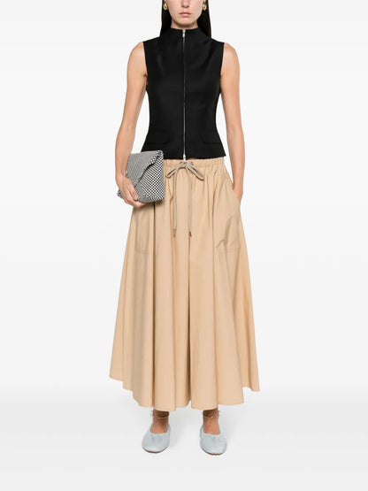 A-Line Midi Cotton Skirt