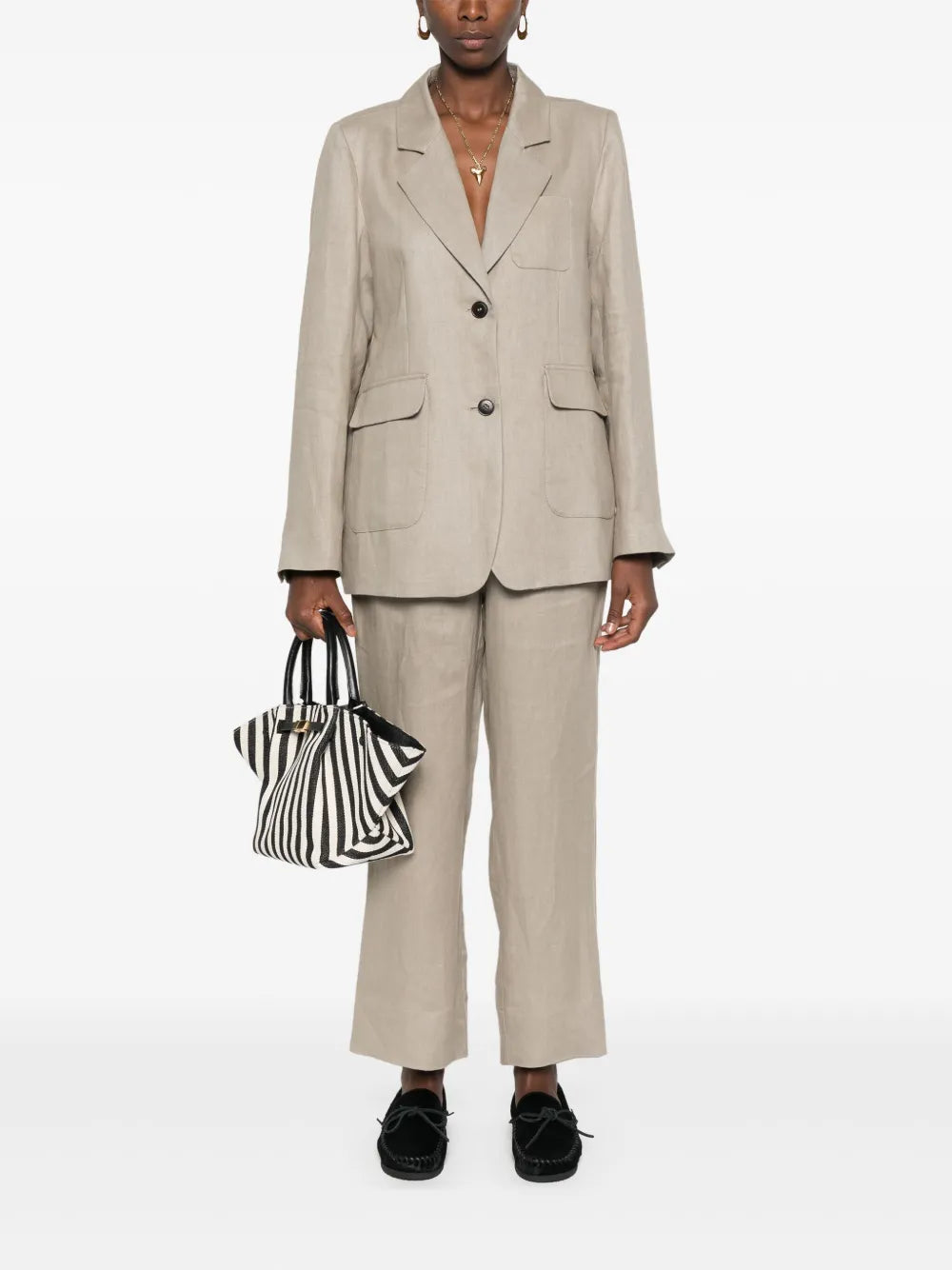 Single-Breasted Linen Suit