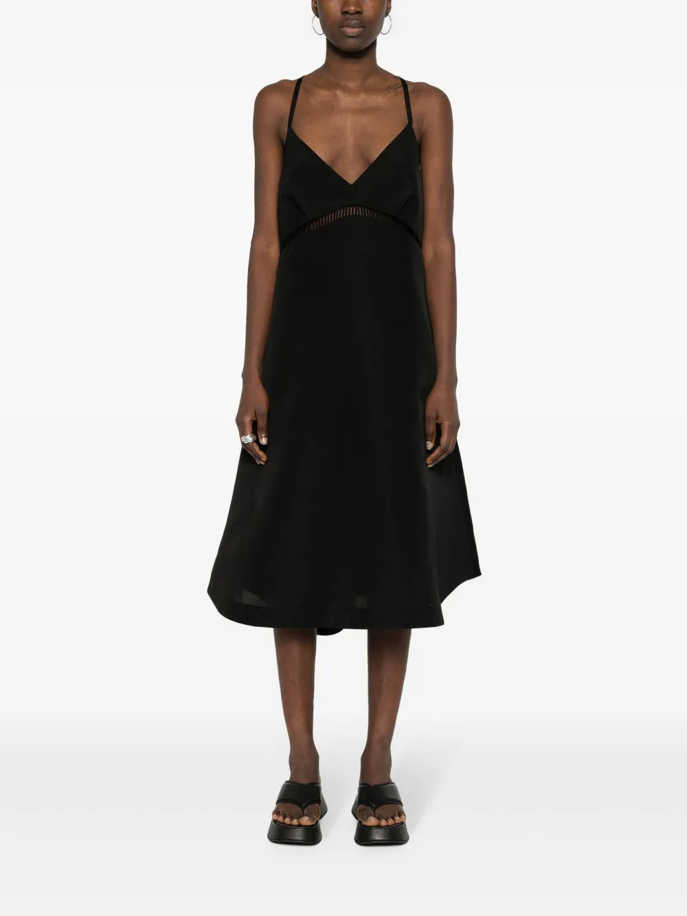 Faille Flared Midi Dress