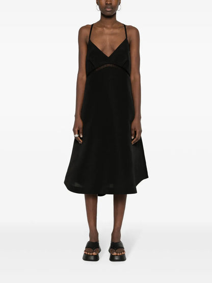 Faille Flared Midi Dress