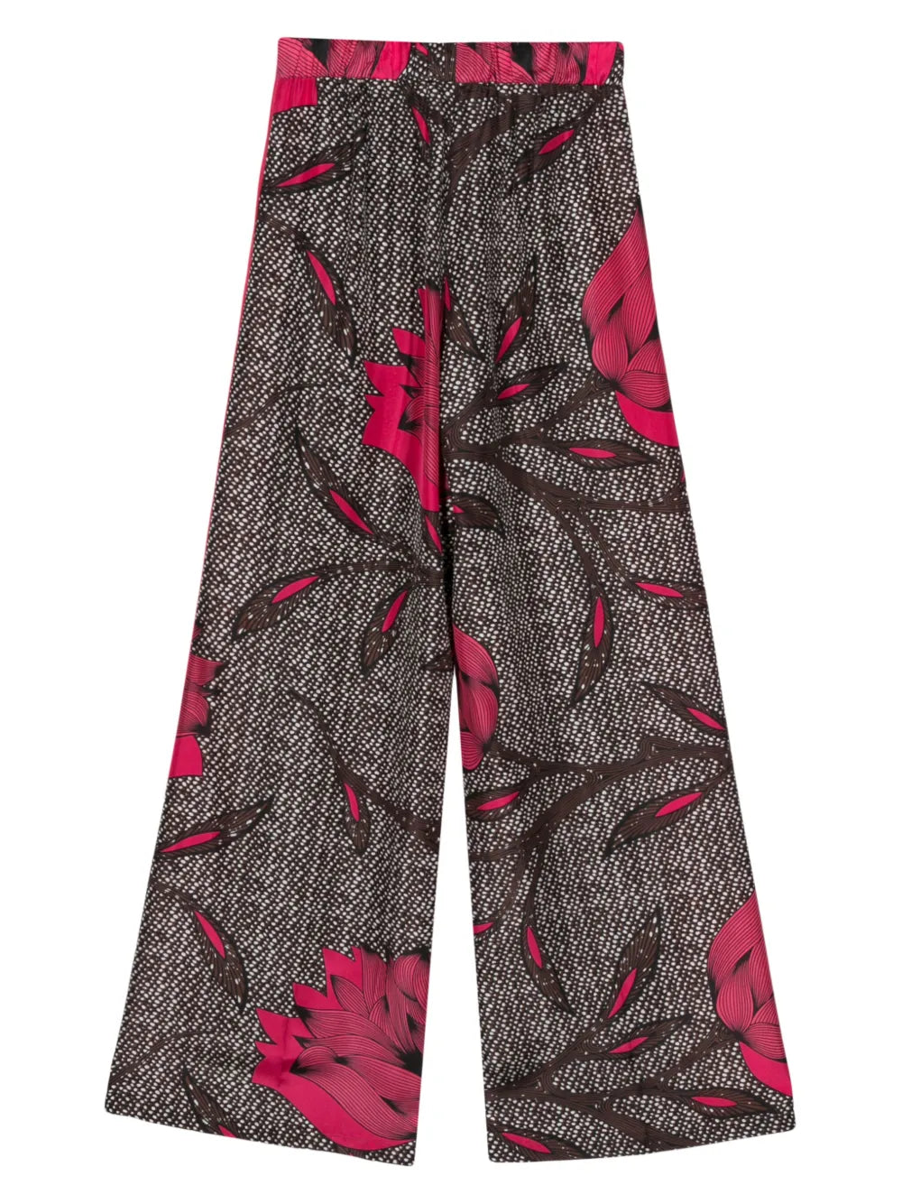 Floral-Print Silk Trousers