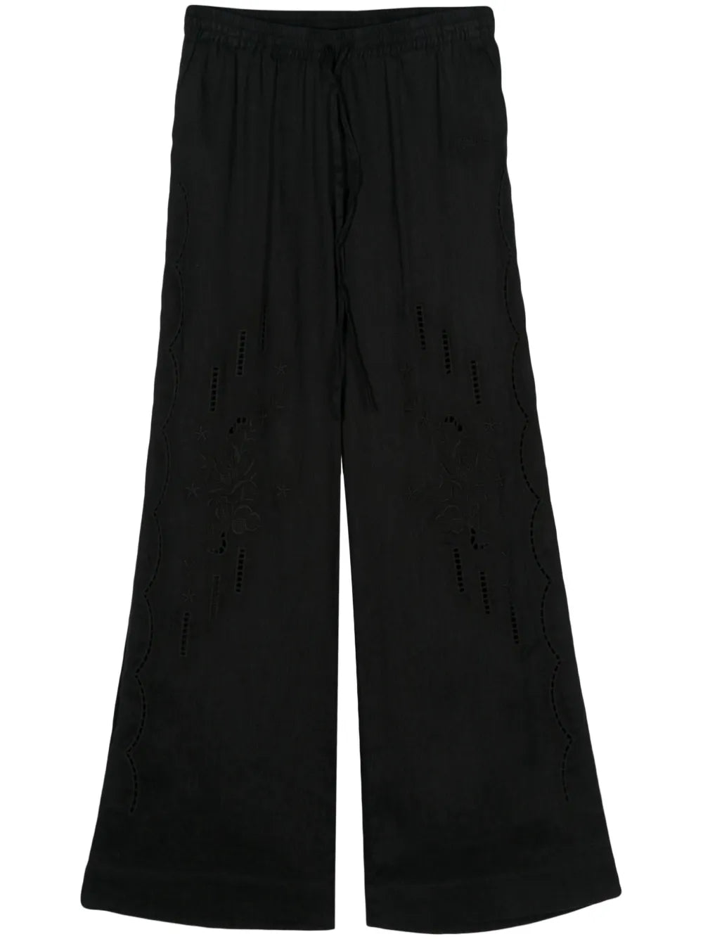 Broderie-Anglaise Linen Trousers