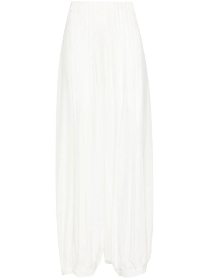 Semi-Sheer Silk Balloon Trousers