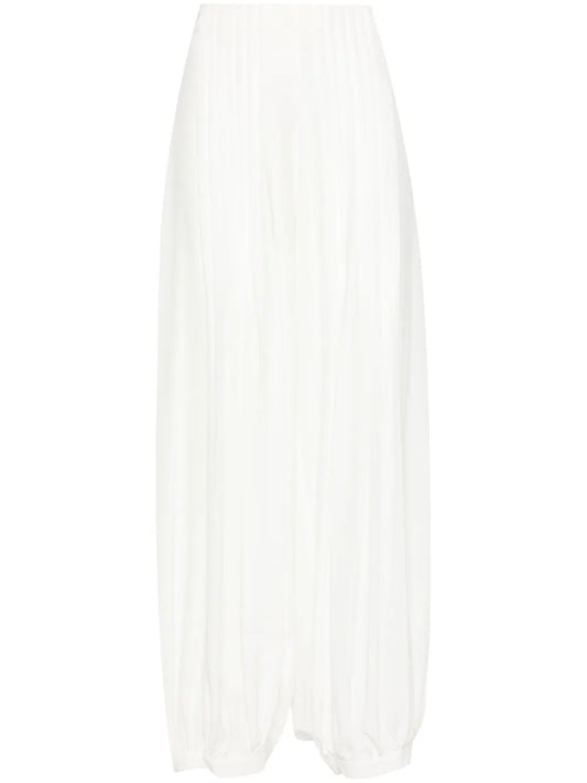 Semi-Sheer Silk Balloon Trousers