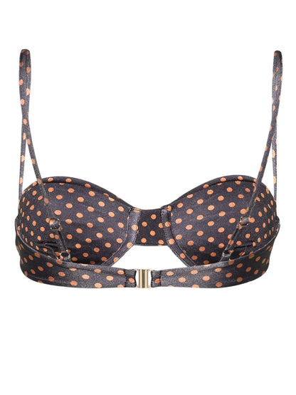 Stefania Polka-Dot Bikini Top