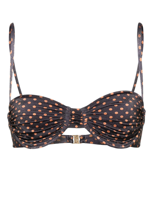 Stefania Polka-Dot Bikini Top