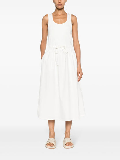 Drawstring-Waist Midi Dress