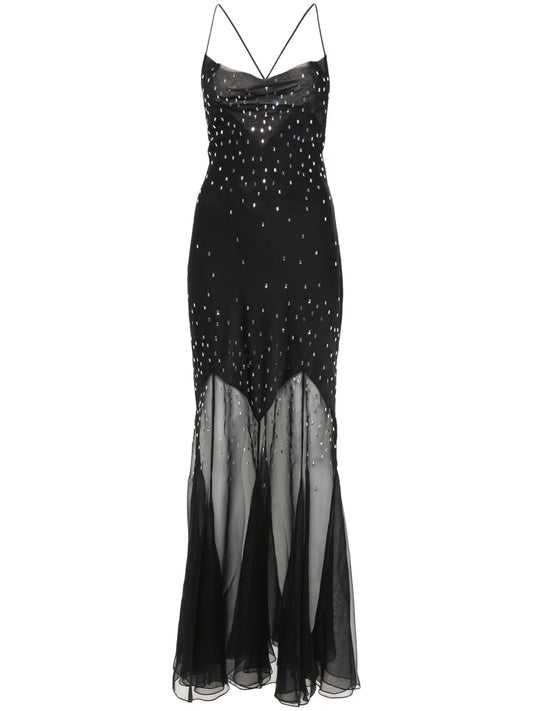 Crystal-Embellished Long Dress