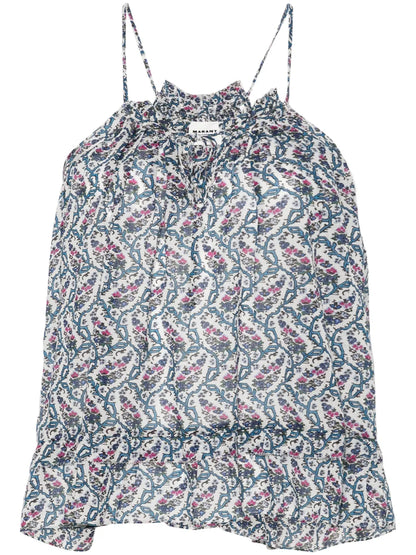 Fabino Floral-Print Sleeveless Blouse