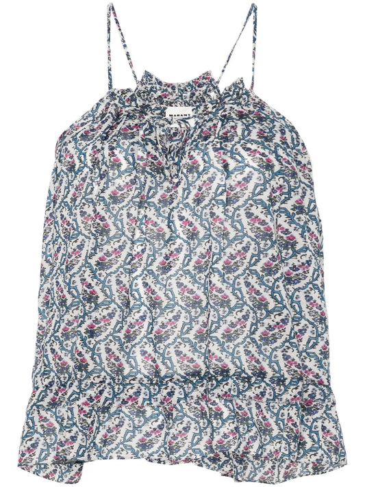 Fabino Floral-Print Sleeveless Blouse