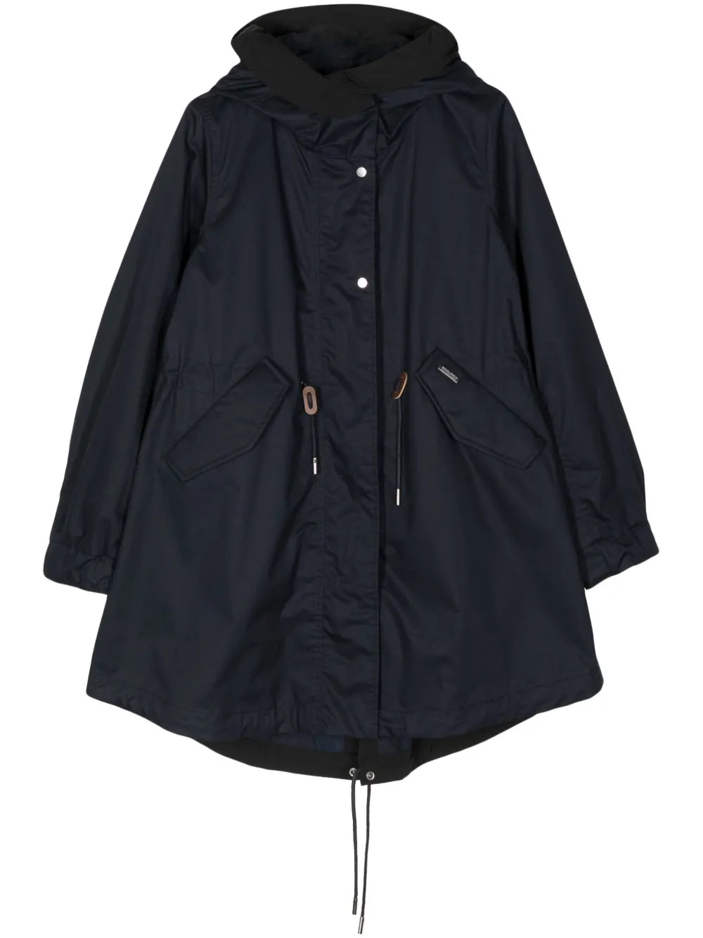 Tied-Waist Hooded Parka Coat