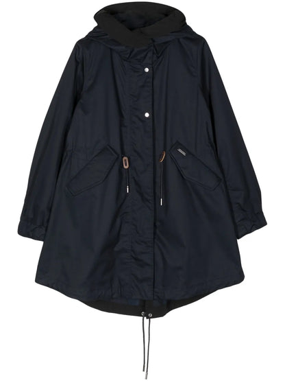 Tied-Waist Hooded Parka Coat