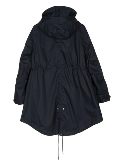 Tied-Waist Hooded Parka Coat