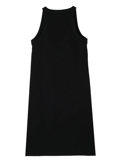 Stripe-Detail Round-Neck Dress