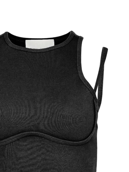 Strappy Ribbed Tank Top
