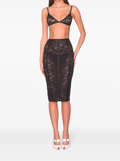 Le Stretch Lace Pencil Skirt