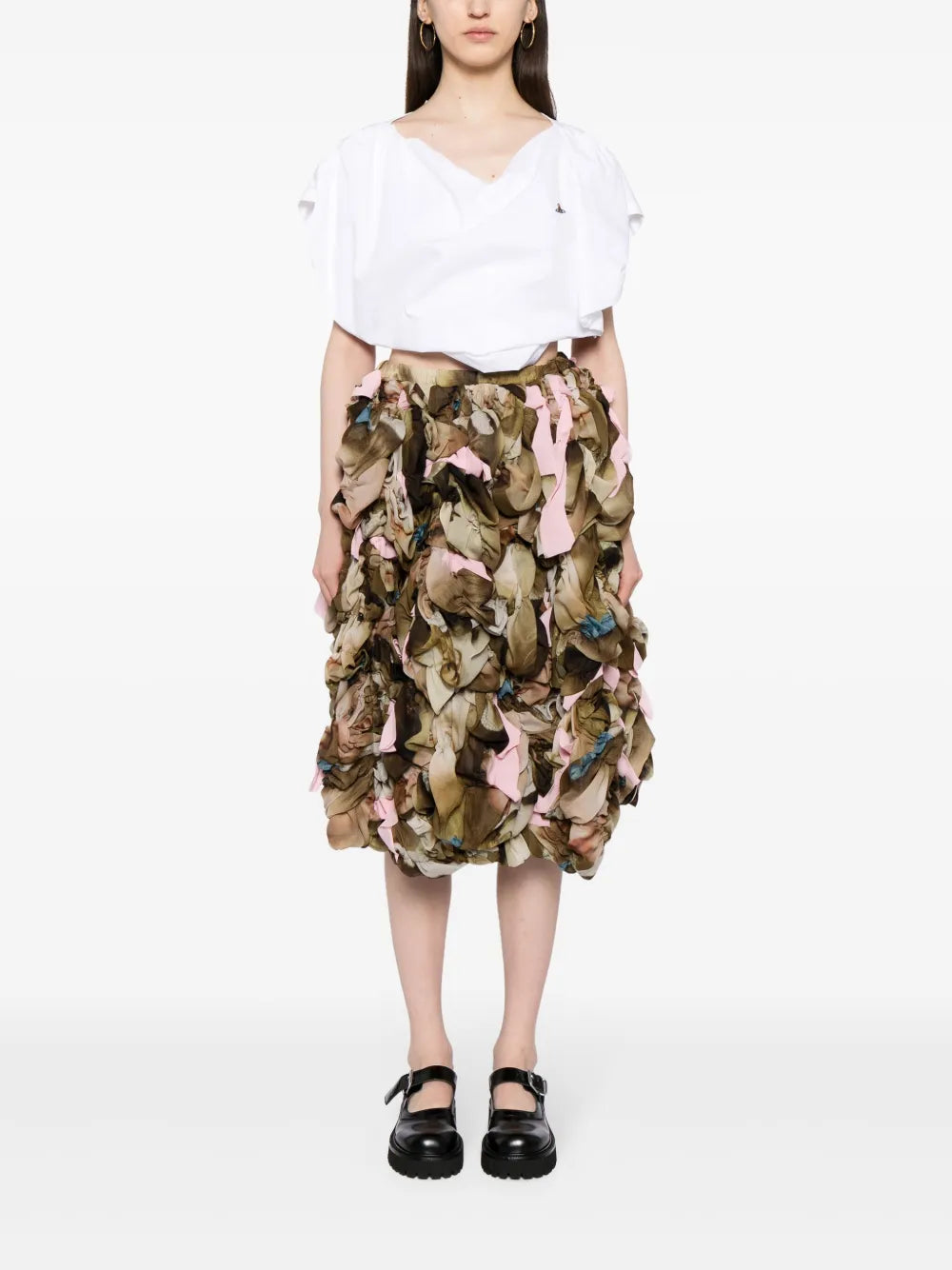 Layered-Design Midi Skirt