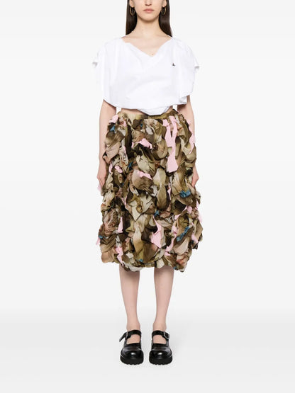 Layered-Design Midi Skirt