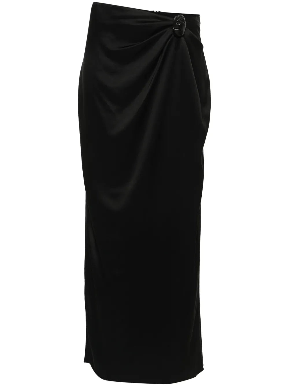 Satin Knotted Midi Skirt