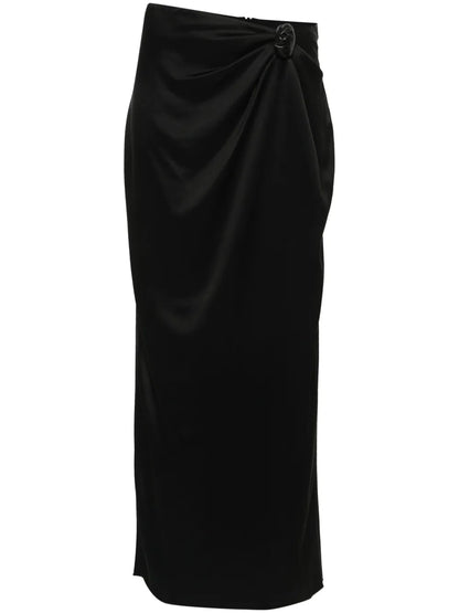 Satin Knotted Midi Skirt