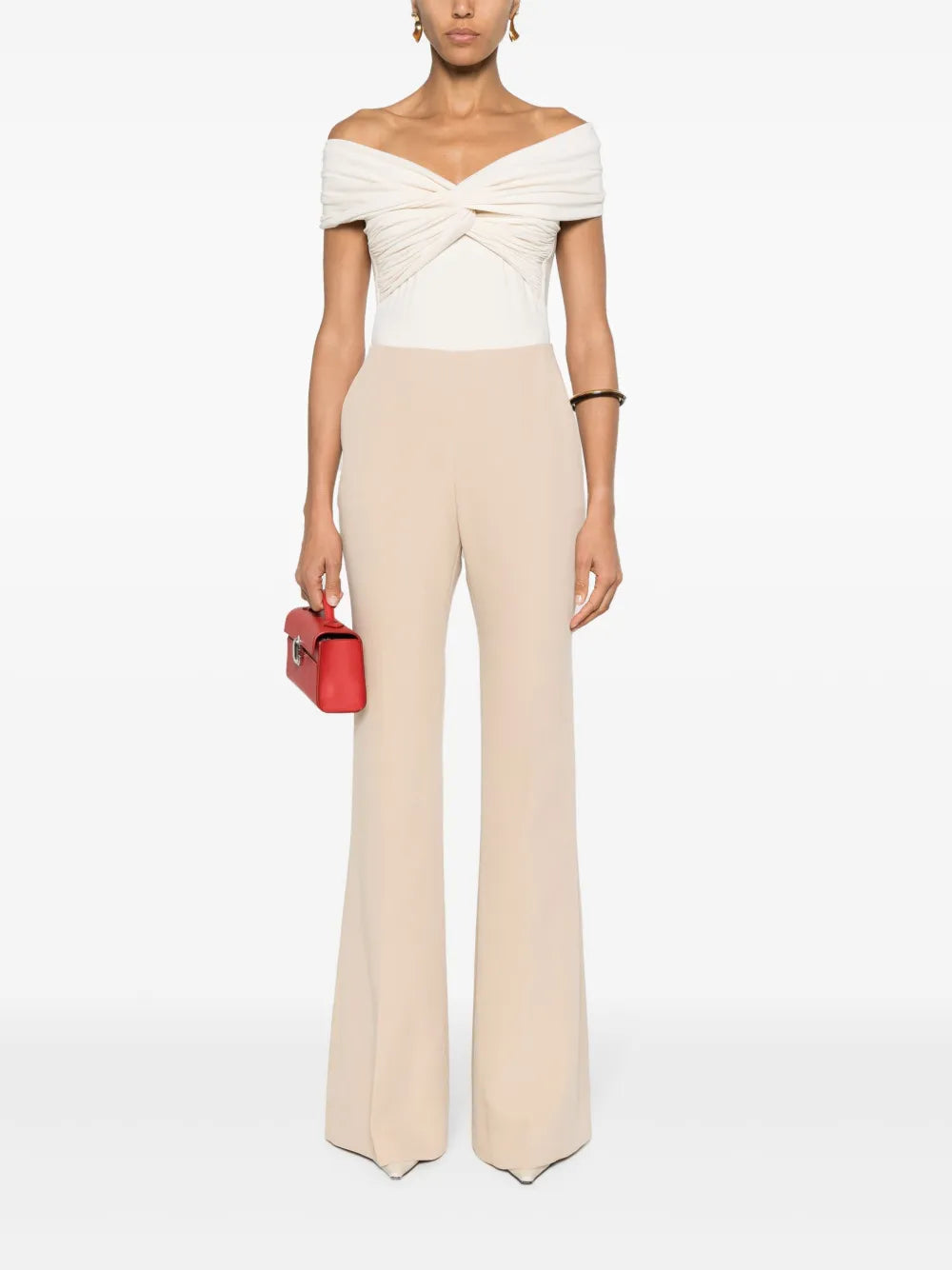 Pressed-Crease Flared Trousers