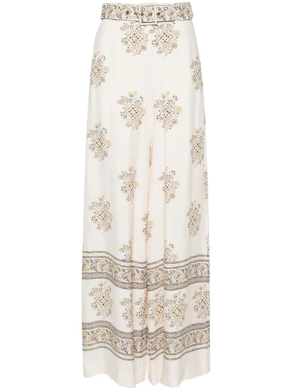 Utility Dot Lemon-Print Wide Trousers