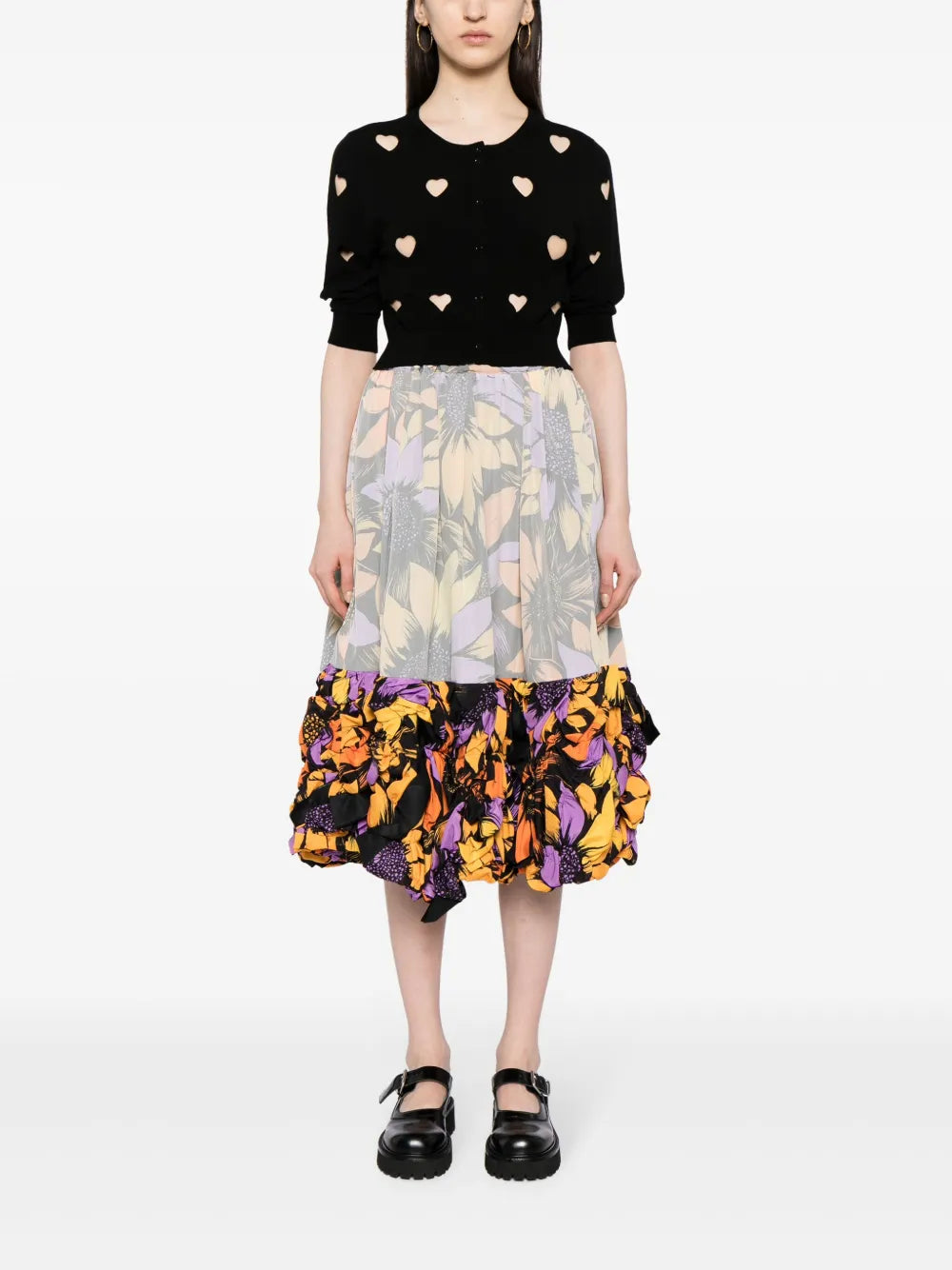 Floral-Print Midi Skirt