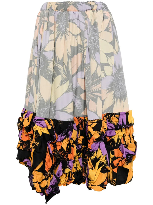Floral-Print Midi Skirt