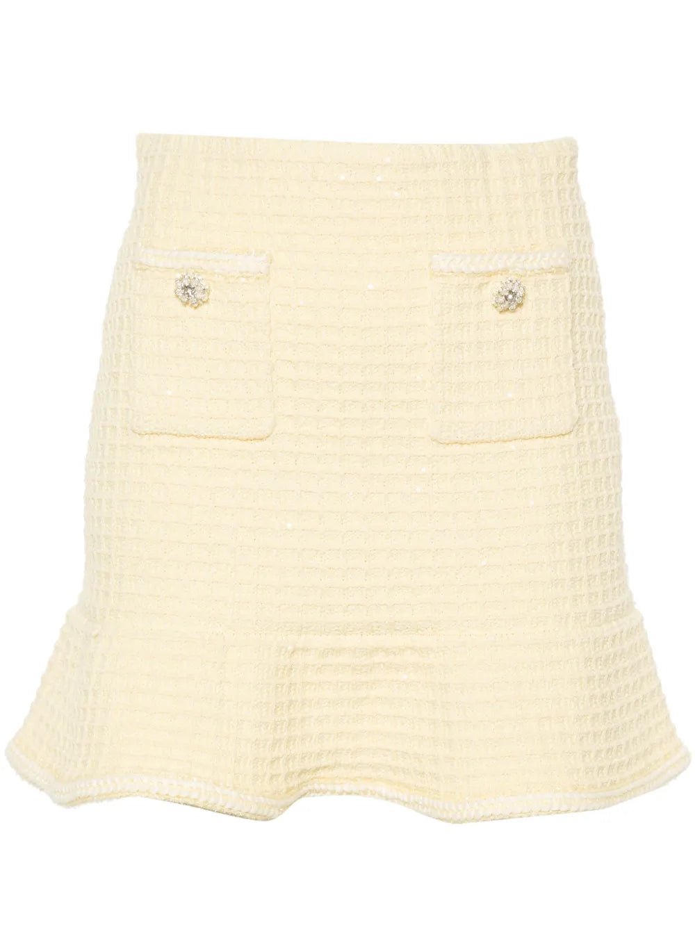 Sequin-Embellished Peplum Skirt