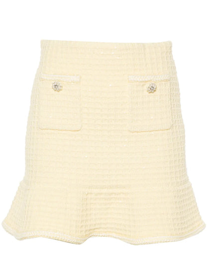 Sequin-Embellished Peplum Skirt