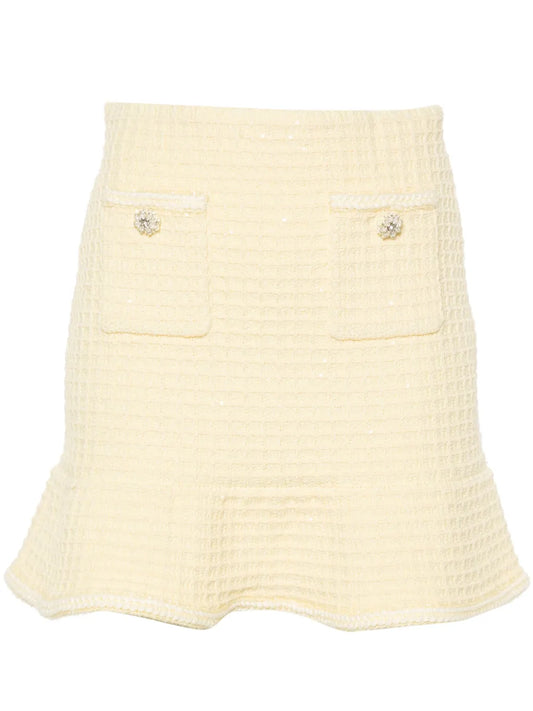 Sequin-Embellished Peplum Skirt