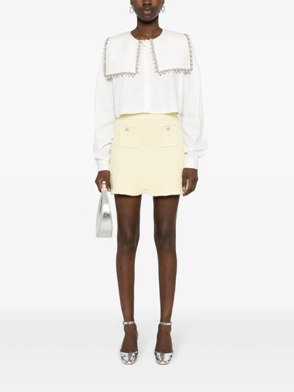 Sequin-Embellished Peplum Skirt