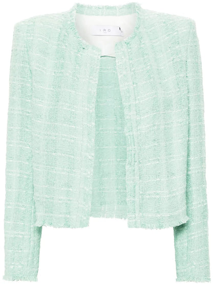 Zamia Open-Front Tweed Jacket