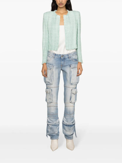 Zamia Open-Front Tweed Jacket