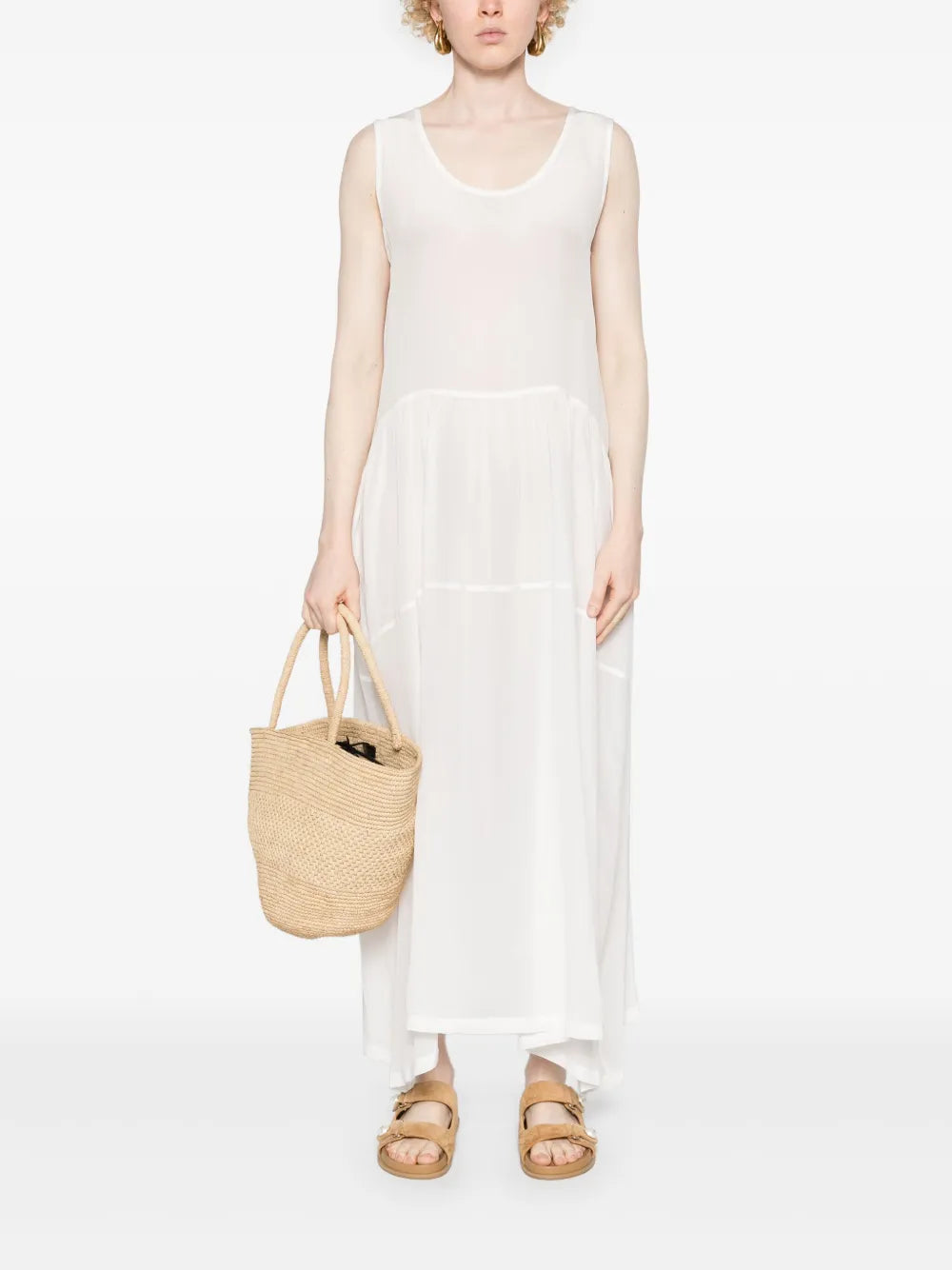 Tiered Silk Maxi Dress