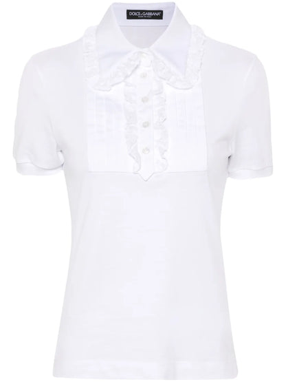 Lace-Trim Polo Shirt