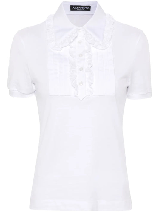 Lace-Trim Polo Shirt