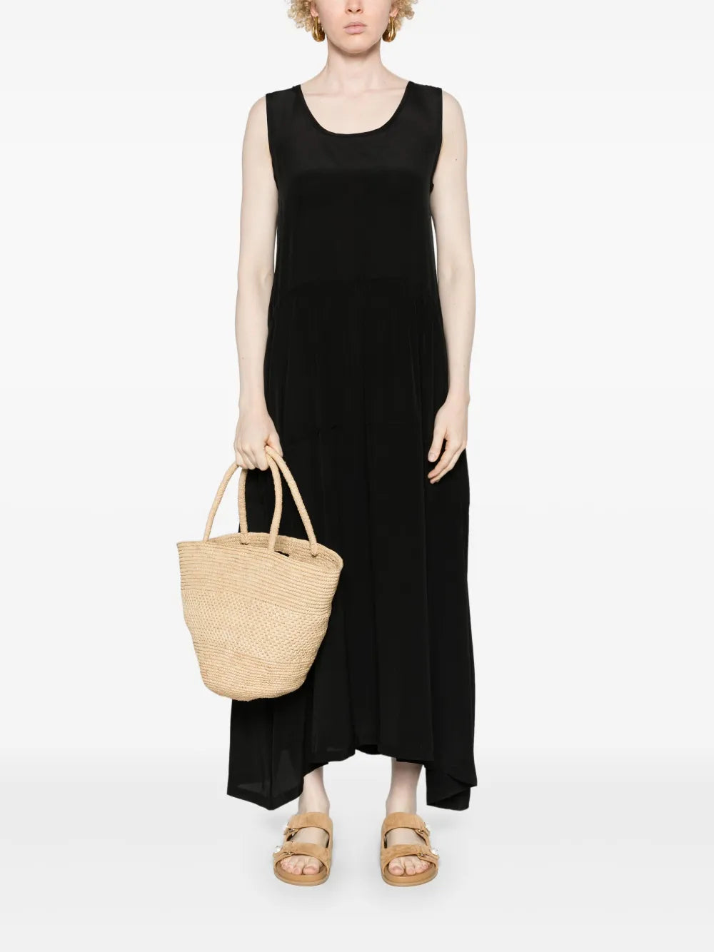 Crepe Flared Maxi Dress