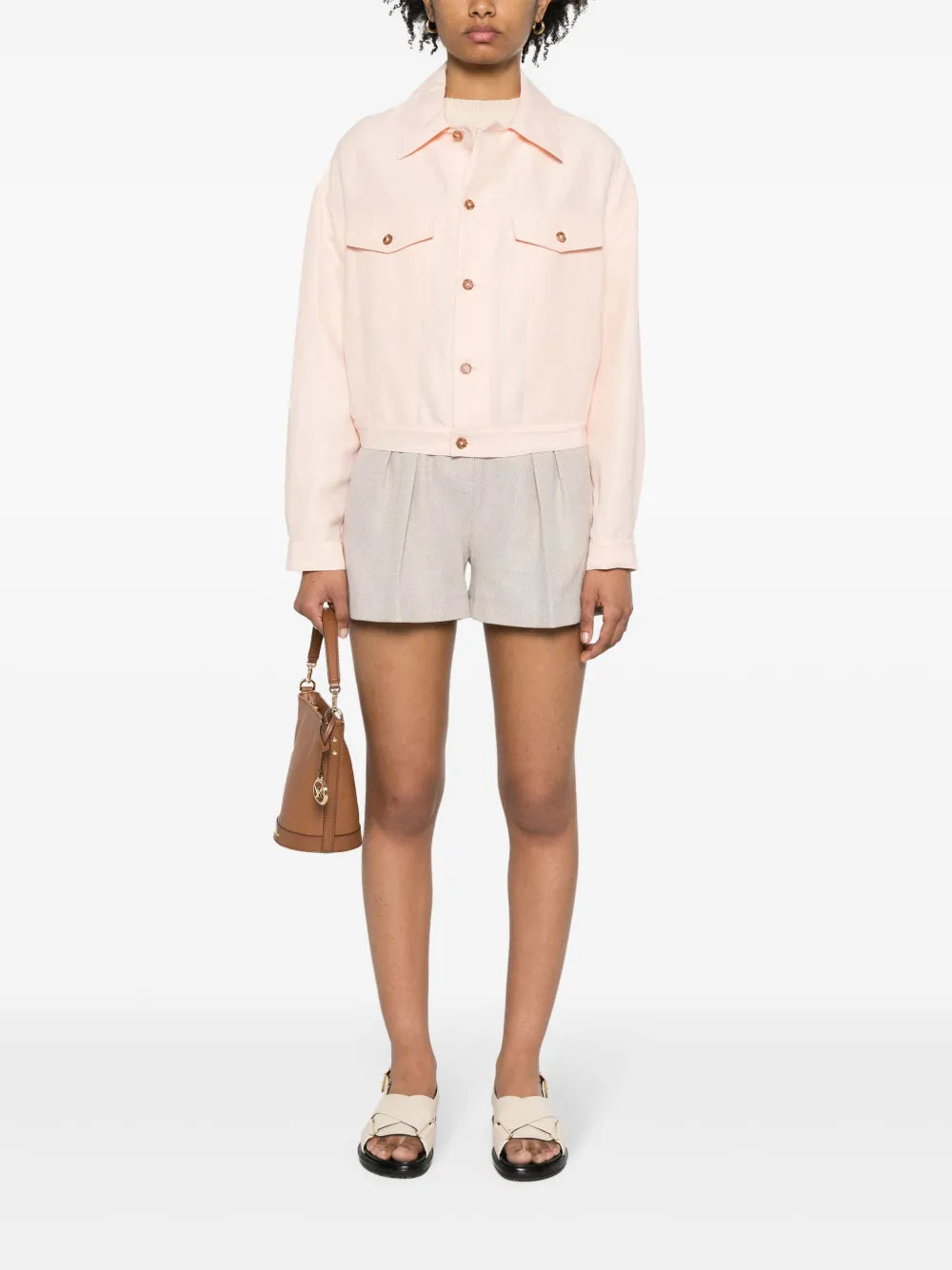 Shantung Buttoned Jacket