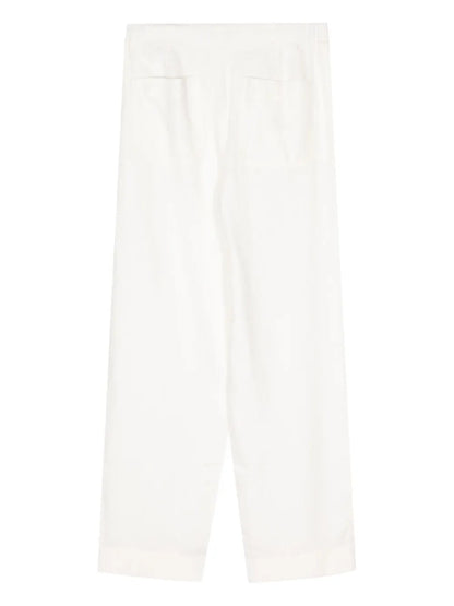 Elasticated-Waist Wide-Leg Trousers