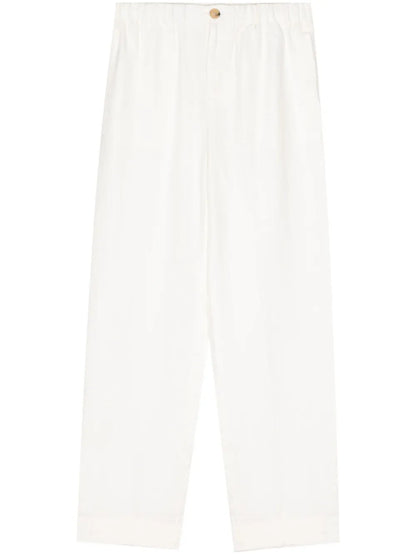 Elasticated-Waist Wide-Leg Trousers